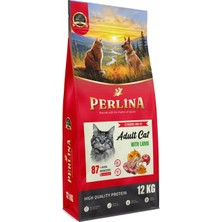 Perlina Premium Yetişkin Kedi Maması, Kuzu Etli, Yüksek Protein, 12 Kg, 12 Ay ve Üzeri
