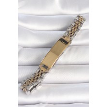 316L Çelik Gold Gümüş Renk Kalın Zincir Künye Model Erkek Bileklik EB-53-VICE/(1395) 4424