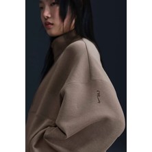 Nike 24.7 Dri-Fit Half-Zip Soft Knit Women Training Sweatshirt Brown Yarım Fermuarlı Yumuşak Örme Kadın Antrenman Tişörtü Kahverengi