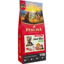 Perlina Yetişkin Küçük Irk Köpek Maması, Kuzulu, 12 Kg,%80 Hayvansal Protein