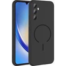 Alan Tech Galaxy A34 Kılıf M-Safe Şarj Özellikli Zore Meta Kapak - Siyah