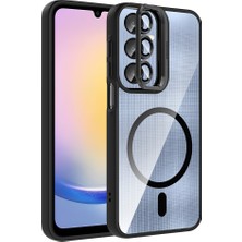 Ceponya Galaxy A25 Kılıf Magsafe Standlı ve Kamera Lens Koruma Hediyeli Etro Kapak