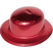 Pazarcan Kırmızı Renk Hologramlı Plastik Yuvarlak Melon 27X24 cm