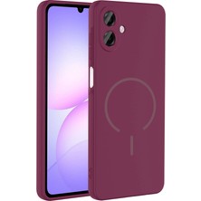 Alan Tech Galaxy A07 Kılıf M-Safe Şarj Özellikli Zore Meta Kapak - Mürdüm