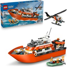 LEGO® City Sahil Güvenlik Kurtarma Botu ve Helikopteri - Rol Oyunu Seti - Yüzen Tekne Oyuncakları - 60504