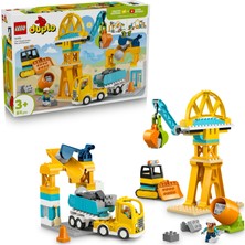 LEGO® DUPLO® Kasabası 3'ü 1 Arada İnşaat Sahası ve Araçları 10476 - 3 Yaş ve Üzeri Çocuklar için Yaratıcı Oyuncak Yapım Seti (84 Parça)