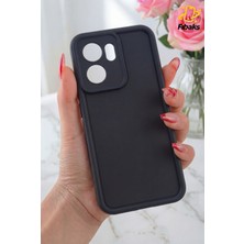 Fibaks Reno 14F Kılıf Kamera Korumalı Yumuşak Dokulu Darbe Emici Siyah Silikon Kapak