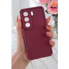 Fibaks Camon 40 4g Kılıf Kamera Korumalı Yumuşak Dokulu Darbe Emici Bordo Silikon Kapak