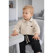 Baby Hola Polo Yaka Pantolonlu Müslin Kumaş  Erkek Bebek İkili Takım Set Babyhola