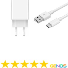 Genos Realme 6 Pro (8gb · 128GB) Uyumlu Hızlı Şarj Aleti + Type-C Kablo Set Qualcomm 3.0 (18W) Hızlı Şarj