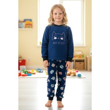 Aydoğan Kız Çocuk Kadife Polar Desenli Pijama Takımı 1682 Lacivert
