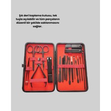 SARVONA 17 Parçalık Deri Kaplamalı Manikür Seti