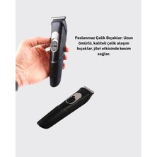 SARVONA Sessiz Motorlu, Kablosuz Kullanımlı Şarjlı Saç ve Sakal Kesme Makinesi – Taraklı Set