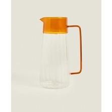 VeraGlobe Buğz Turuncu Detaylı Cam Sürahi 1600 ml