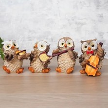 Yg Müzisyen Baykuşlar Biblo Seti 4'lü