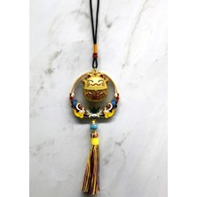 VeraGlobe Buğz Renkli Püsküllü Şans Kedisi Feng Shui Askılık