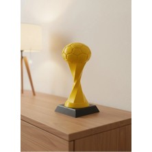 VeraGlobe Buğz Futbol Toplu Sarı Kupa 21CM Masaüstü Dekor Ödül Figürü