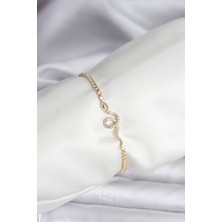 Yılan Model Zirkon Taşlı Gold Renk Pirinç Su Yolu Kadın Bileklik EB-53-VICE/(1395) 4814