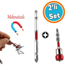 Nzb Çift Taraflı Yıldız Bits Uç N35 Mıknatıslı Manyetik Halkalı S2 Çelik Ph2 65 mm 100 mm 1/4"