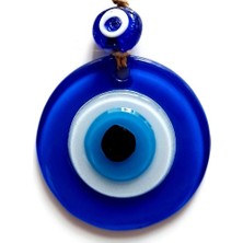 Yg Nazar Boncuklu Mavi Renk Mini Duvar Süsü Dekoratif Hediyelik Cam Eşya