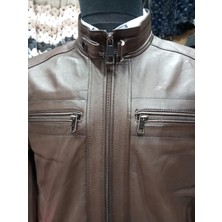 ModaSize Kahve Rengi Erkek Hakiki Deri Mont