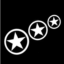 Otohousse 3'lü Yıldız Oto Sticker Beyaz 22X10CM