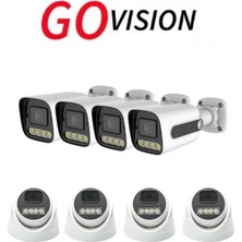 Go Vision 8 Adet Ip Güvenlik Kamerası - 5mp Dış Mekan Kamera, 3.6mm Lens, Poe, Warm LED Gece Görüşlü