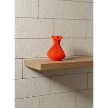 VeraGlobe Buğz 11 cm Turuncu Kalp Formlu Mini Vazo Estetik Dekoratif Obje