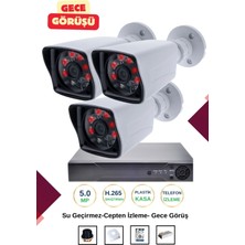 OEM Irtech-3 Kameralı Güvenlik Kamera Seti Gece Görüşlü-Su Geçirmez-Tak Çalıştır G03