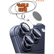 Mohseven Apple iPhone 14/15/16/17 Pro/pro Max Gerçek Safir Kamera Lens Koruyucu Çekim Kalitesini Etkilemez Anti Reflective - Abis Lacivert