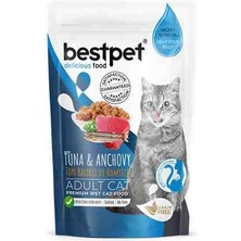 Bestpet Adult Jelly Pouch Ton ve Sardalyalı Kedi Maması 85 gr 6 Lı Paket
