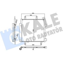 Kale 357850 - Klima Radyatörü Kondenseri P107 05 14 1.0i 12V-1.4HDİ 05 C1 1.0i 12V-1.4HDİ 05 Al/al