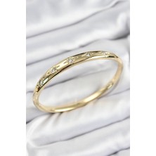 Pirinç Zirkon Taşlı Kutup Yıldızı Model Gold Renk Kadın Kelepçe EB-53-VICE/(1395) 0654