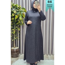 Elmas Tesettür Kadın Giyim Büyük Beden Taşlı Simli Rahat Kalıp Tesettür Elmas Elbise