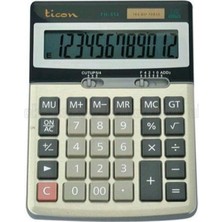 Ticon TH 512 12 Haneli Hesap Makinası Açık Gri Renkli Kullanışlı Ekran Özelliği