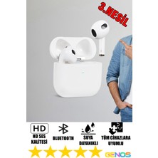 Genos Vivo Y32 Uyumlu 3.nesil Bluetooth Kablosuz Kulaklık Premium Beyaz (SN273961)