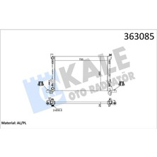 Kale 363085 - Brazıng Versiyonu KL356320 Renault Trafıc Iıı Jg 1.6/2.0dcı 14 115PS - Opel Vıvaro B 1.6cdtı 14 - Fıat Talento 1.6d 16 Ac mt Mekanik 750×490X24 Su Radyatörü