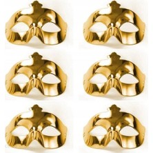 Yg Altın Metalize Renk Düz Balo Parti Maskesi