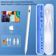 Fırsattan Apple iPad Uyumlu Avuç Içi Red Tablet Kalemi ,usb-C Şarjlı,2 Yedek Uç + Kalem Kutulu