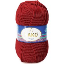 Nako Vega (5 Adet) 10040 Koyu Kırmızı Renk El Örgü Ipliği