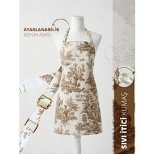 Tam Aklımdaki Premium Mutfak Önlüğü - Ayarlanabilir Boyun Askısı - Fransız Köylüleri - Sıvı Itici Keten - Çeyizlik