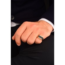 Cebeci Siyah Taşlı Erkek Yüzük