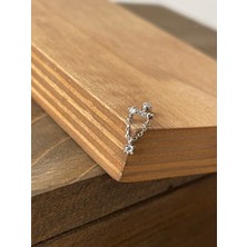 Aida Jewelss 925 Ayar Gümüş Zincir Sallantılı Helix Tragus Kıkırdak Piercing Gümüş Piercing