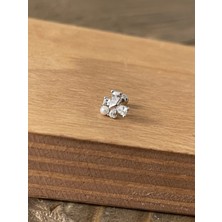 Aida Jewelss 925 Ayar Gümüş Incili Kelebek Helix Tragus Kıkırdak Piercingi Gümüş Piercing