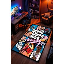 Charmbi Grand Theft Auto Desenli Kaymaz Taban Makinede Yıkanabilir Gaming Oyuncu Gamer Genç Odası Halısı