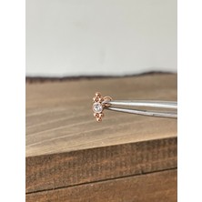 Aida Jewelss 316 L Cerrahi Çelik Tek Taş Altı Top Rose Kıkırdak Piercing