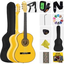 Midex CG-270YLW Sarı Renk Klasik Gitar 4/4 Yetişkin Boy Sap Ayarlı Full Set