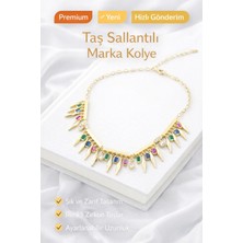 Ares 01 Store Taş Sallantılı Zirkon Detaylı Marka Kolye