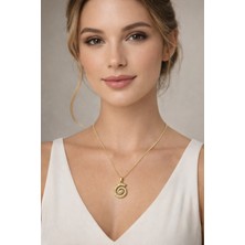Solare Accessories Altın Kaplama Zirkon Taşlı Sarmal Kolye
