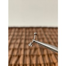 Aida Jewelss 316 L Cerrahi Çelik  Üç Taş 10M x 1.2mm Çelik Kaş Daith Snug Rook Labret Piercing